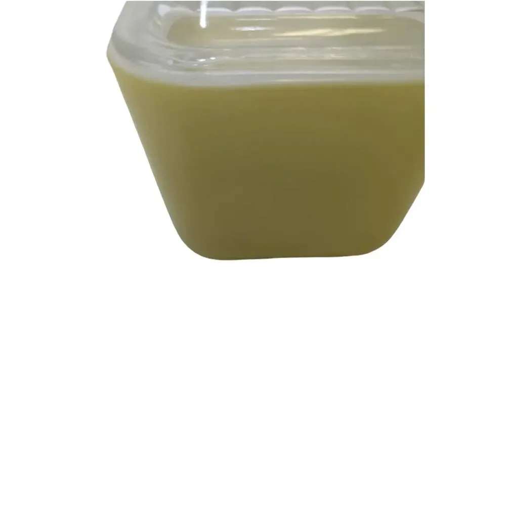 Set of 2 Vintage Pyrex yellow green fridgies 501 B 1 1/2 cup PYREX USA Made